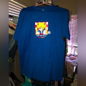 Vans Sailor Moon Anime T-Shirt Graphic Tee Blue Adult M NWT